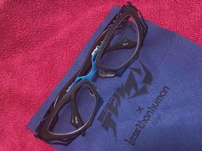 Less Than Human Devilman limited collaboration glasses frame black & blue