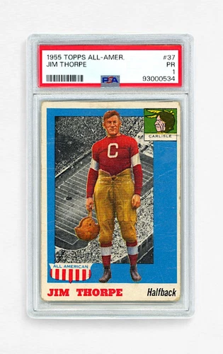 1955 Topps All-American #37 Jim Thorpe Graded PSA 1 with Free Expedited Shipping