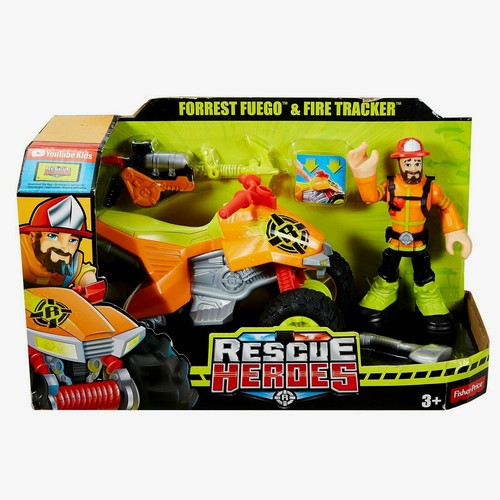 Rescue Heroes Wildland Firefighter Action Figure ATV Dirt Bike Toy Play Set - Picture 3 of 6