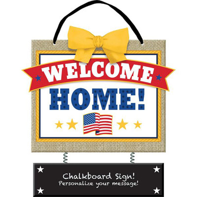 Welcome Home American Pride Wooden Sign Birthday Party Supplies