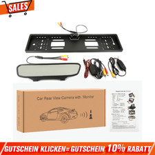 Funk Rückfahrkamera kennzeichen Nummernschild Weitwinkel 4.3" Monitor IR 170°