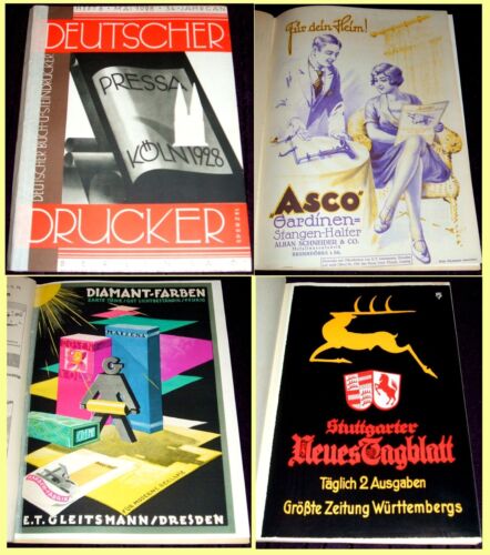 1928 Deutscher Drucker No. 8, Art Deco vintage ads, Advertising Art & Printing - Afbeelding 1 van 12