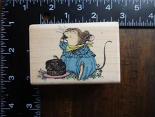 new HOLLY POND HILL CHOCOLATE HEAVEN Cake Rabbit Rubber Stamp by UPTOWN RUBBER