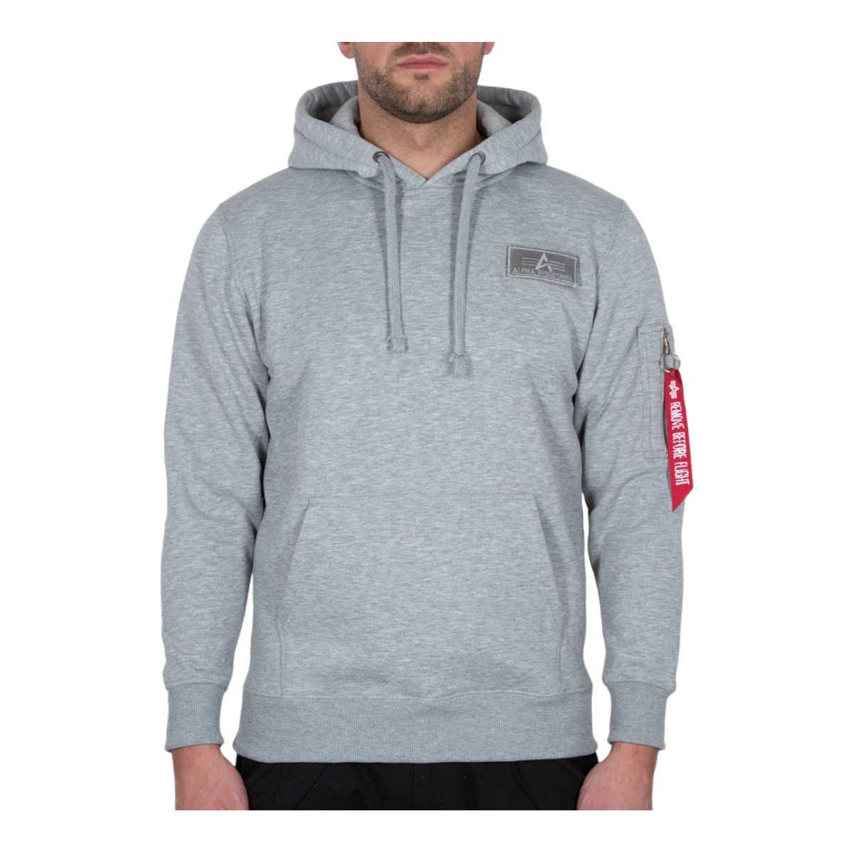 eBay | Herren Alpha Hoodie grey Stripe Red Industries heather