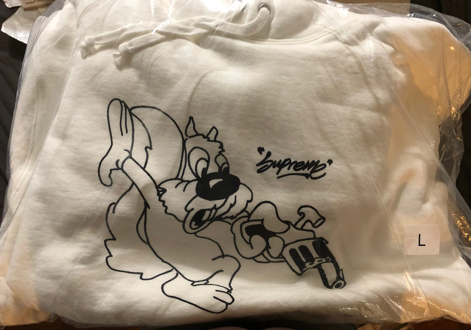 Sweat shirt à capuche Supreme Lee Quinones   blanc taille grande SS18