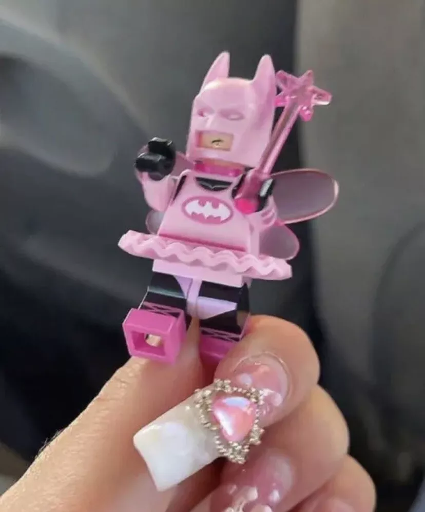 Pink Fairy Batman Lego Keychain