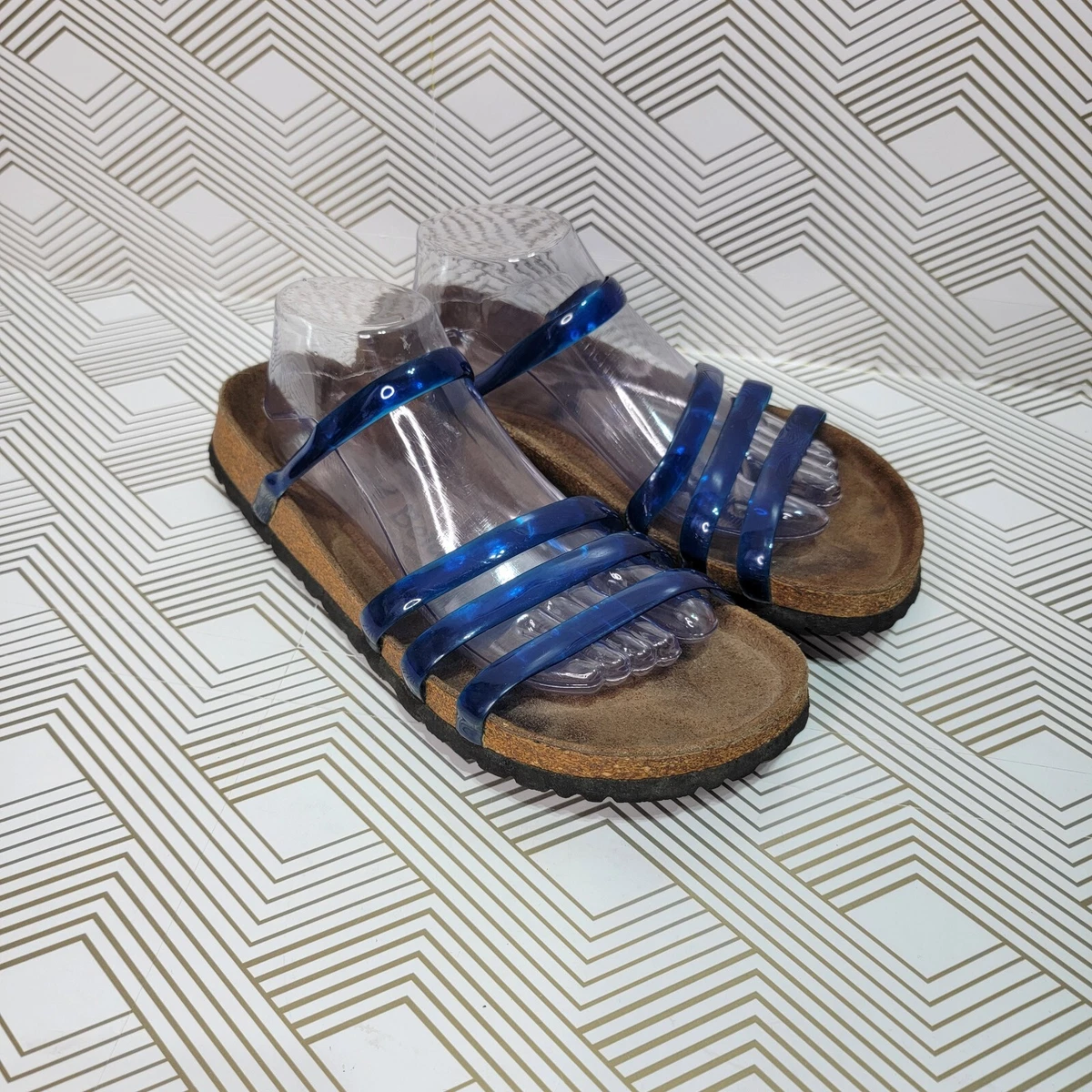 BETULA by Birkenstock Sandals Slip on Blue Straps Size 42