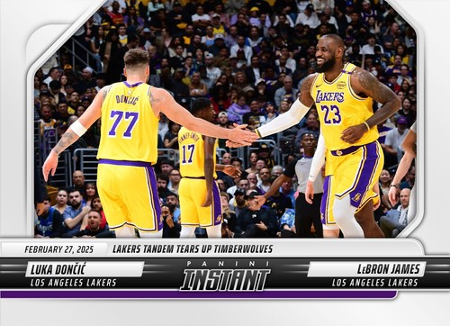 2024-2025 PANINI INSTANT #386 LUKA DONCIC LEBRON JAMES LA LAKERS TANDEM!