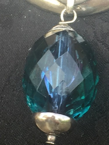 Taratata - Collier argent & bleu - Necklace signed. Silver tone & blue- Design. - Foto 5 di 9