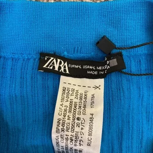 NWT Zara Womens Green Blue Teal Pull On Stretch Capri Leggings