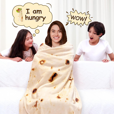 Burritos Tortilla Throw Blanket for Adult and Kids, Giant