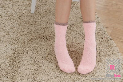 Ultra Plush Contract Top Cozy Socks- Crystal Rose & Cornstalk Khaki