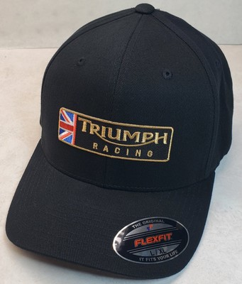 #ad #ad Triumph Racing Emb. Patch Flexfit 6377 Brushed Twill Black L XL 7 1 8quot; 7 5 8quot; $25.72