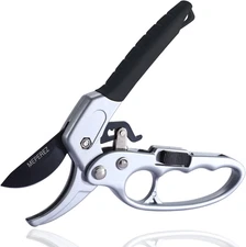 Ultra Sharp Germany Steel Pruning Shears - Cuts 3X Easier, Weak Hand Arthritis S