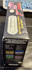 Nintendo NES Action Set Console Bundle Zapper Controllers Games Manuals Box