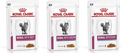 ROYAL CANIN VETERINARY DIET Royal Canin Feline Renal Mix of Tuna, Chicken, Beef Cat Food Each 85G