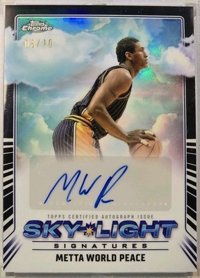 2025 Topps Chrome Sky?light Signatures Metta World Peace Auto /10 