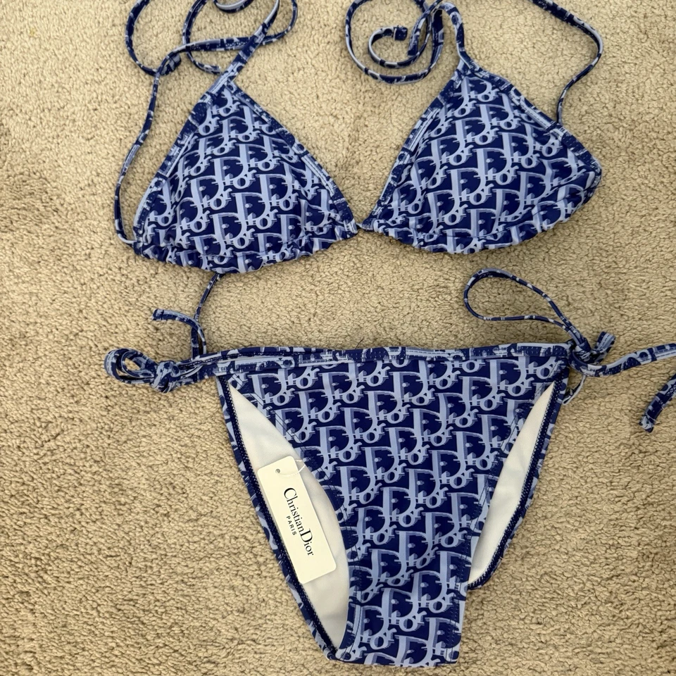 Traje de baño Christian Dior monograma azul marino bikini talla grande Foto 3 de 3