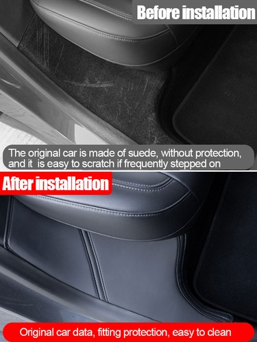 2* for Tesla Model Y Rear Door Sill Anti-kick Pad Rear Door Suede Protection Pad - Picture 9 of 9