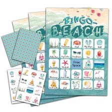 ZEDEV Beach Bingo Game, Party Games with 24 Players, 7 inches x 5