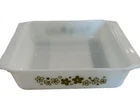 Vintage Pyrex 232 Spring Blossom Green Crazy Daisy 2 Qt Square Casserole Dish