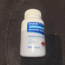 Major Docusate Sodium 100 mg Softgels Stool Softener 100ct -1 Pack -Exp 9/27