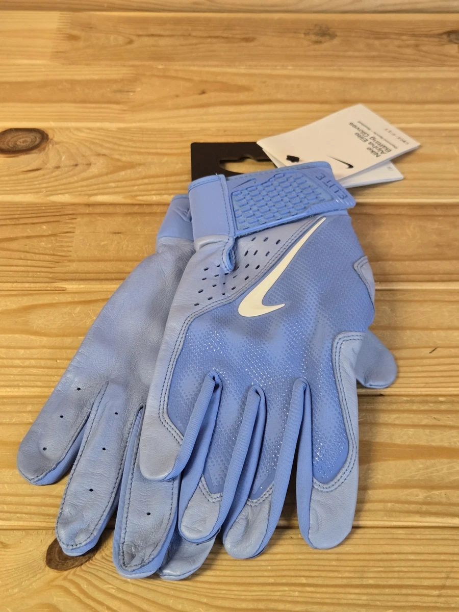 Guantes de bateo de piel de oveja Nike Alpha Elite 'azul Carolina' FD7816-409 para hombre GRANDES