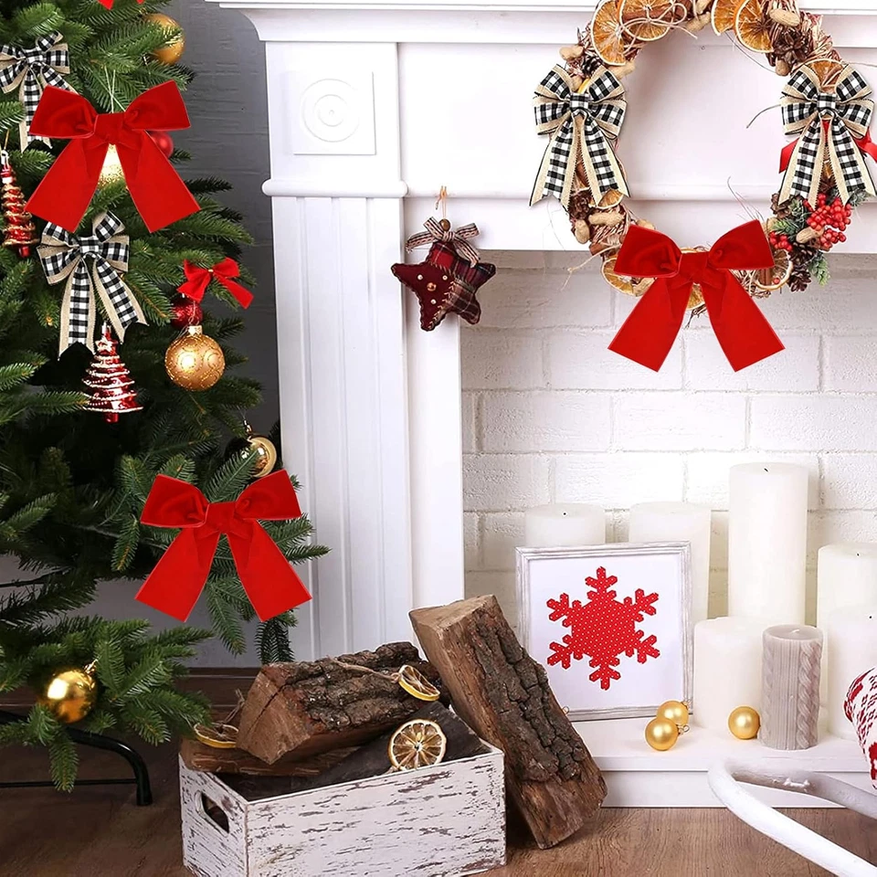 Cinta de terciopelo rojo de 2 pulgadas X 25 yardas, cintas anchas de terciopelo vintage, para Navidad Wre Foto 4 de 4