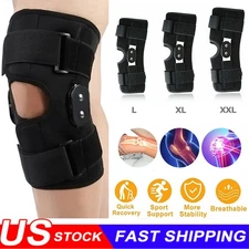 Hinged Knee Brace Compression Sleeve Joint Support Open Patella Stabilizer Wrap