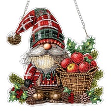 Christmas Diamond Art Hanging Kits for Adults, Gnome Diamond Painting Pendant...