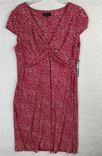 Tahari Dress Womens Sz 16 Red &White Arthur S Levine Designer Twist Front NWT