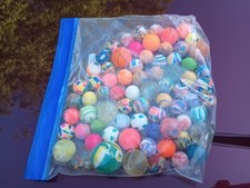 Vintage Lot of 65 Rubber Bouncing Balls Variety