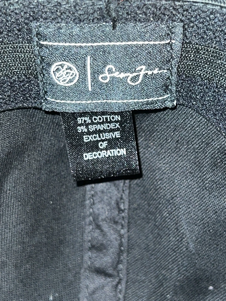 De colección Sean John Sombrero Para Hombre Negro Spellout Ajustado P Diddy Peines y2k Talla 7 3/8 Foto 3 de 3