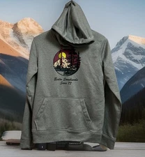Burton Snowboards Hoodie Mountain Ski Gray Pullover Size Small