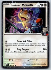 Pokemon TCG Team Rocket's Meowth 149/182 Destined Rivals Cosmos Holo