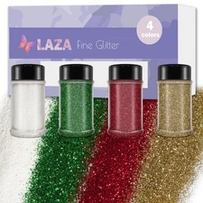 Ultra Fine Glitter Powder, 4 Colors 320ml Craft Glitter Sequins, PET Extra Fi...