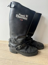 Frank Thomas Vintage Motorcycle Boots UK  8 Leather sheep Biker Retro Resoled