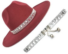 FadikAccessories Cowboy Hat Band for Woman, Acrylic Rhinestone Silver Hatband...