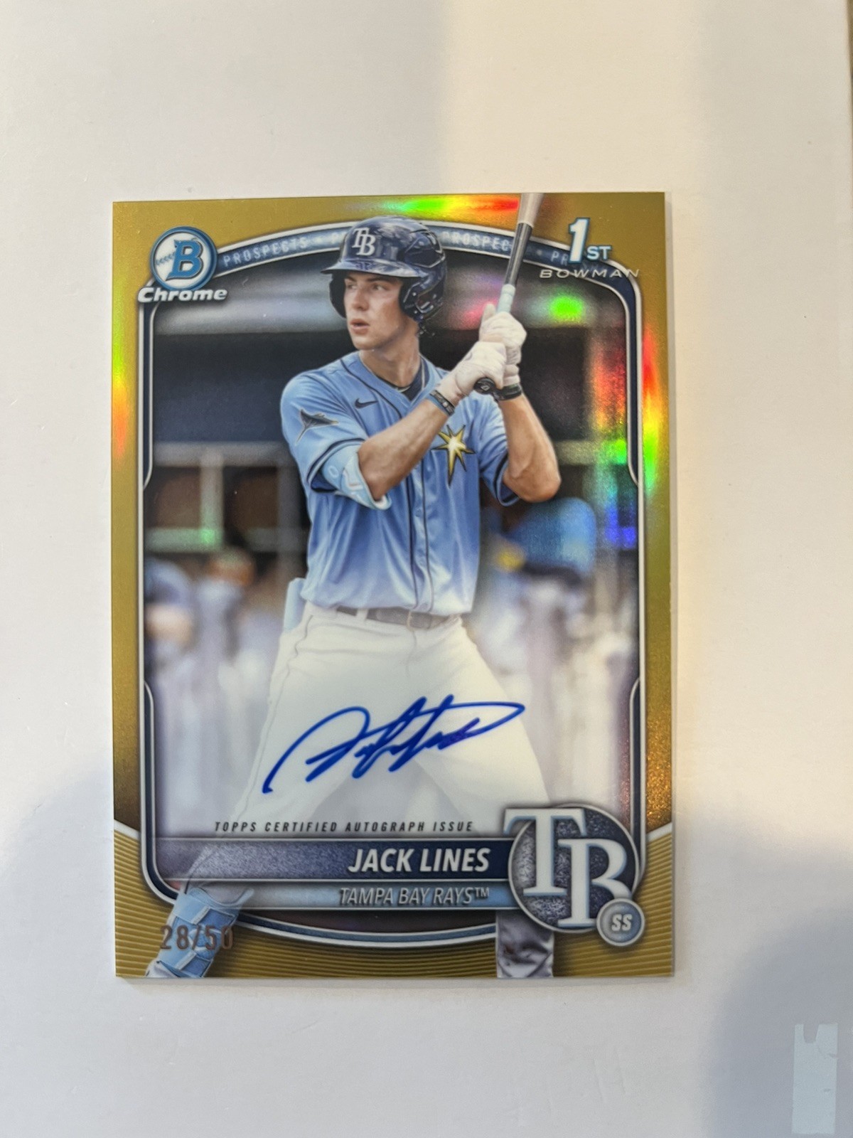 ****** JACK LINES - 2025 1ST BOWMAN CHROME - TRUE GOLD - AUTO - /50 ******