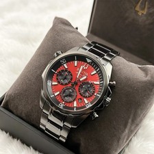 Bulova 98B350 Marine Star Men's Red Dial Quartz Stainless Steel Watch