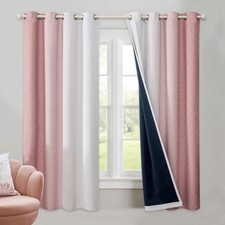 Ombre 100 Blackout Curtains 63 Inch Length 2 Panels Bedroom Girls Nursery Pink