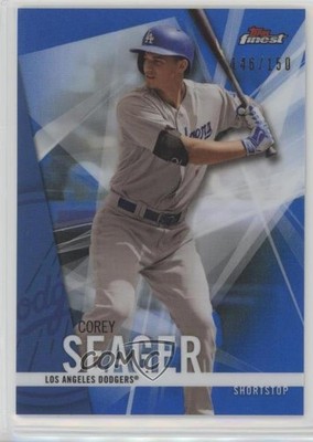 2017 Topps Finest Blue Refractor 146/150 Corey Seager #25 6d7