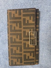 Authentic Vintage Classic Monogram Fendi Zucca Block Letter Bifold Medium Wallet