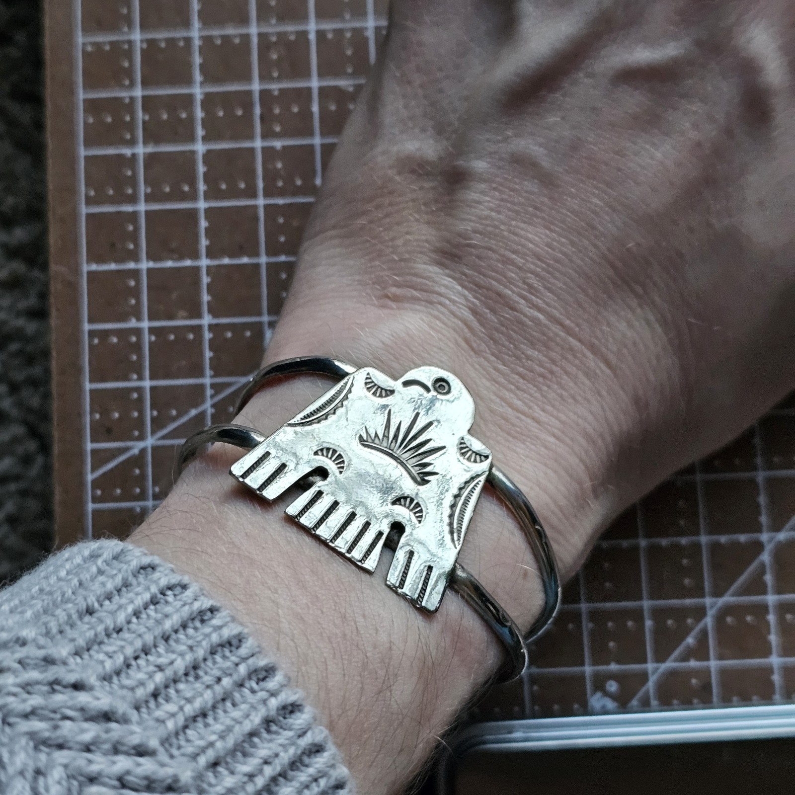 Sterling Silver Thunderbird Artisan Southwestern … - image 1