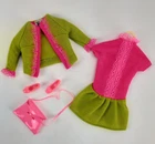 Vintage 1968 Barbie "Fancy Dancy" #1858 Outfit & Accessories Lot - Bright Mod!