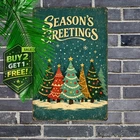 Vintage Christmas Tree Farmhouse Metal Tin Sign Home Decor 8x12