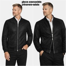 Giubbotto da uomo per primavera Giubbino di pelle scamosciata Giacca in renna L