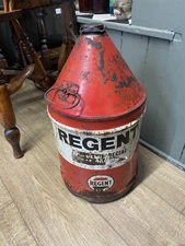 Regent Oil Pyramid Tin T&D Garage Dispenser Vintage Petrol Can