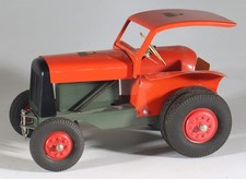 STEIFF Holzfahrzeug 1:20 Traktor Blech mit Dach '60er Jahre #4912