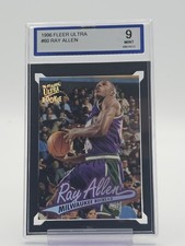 RAY ALLEN 1996-97 FLEER ULTRA ROOKIE #60 BUCKS BASKETBALL ISA 9 Q4588